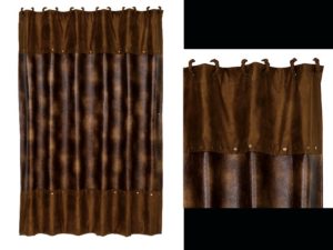 Luxury Faux Leather HomeMax Dark Brown Shower Curtain