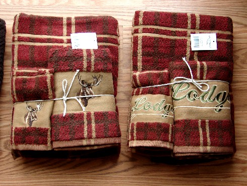 HomeMax Thick Terry Cloth Embroidered Lodge Theme Bathroom Towel Set, Moose-R-Us.Com Log Cabin Decor