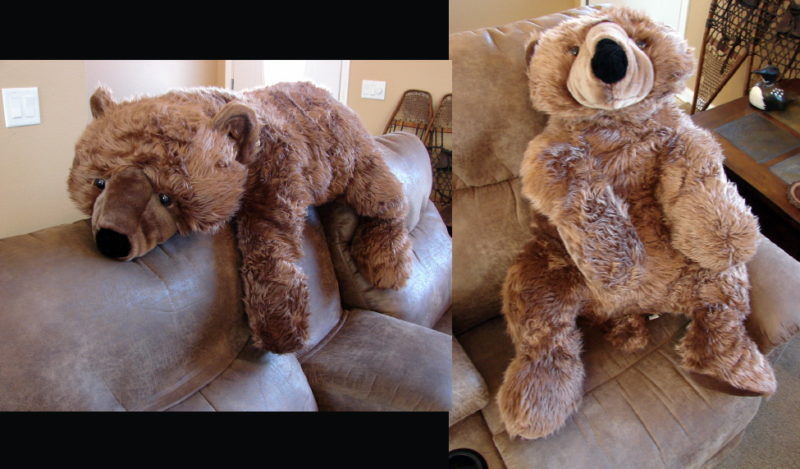 Oversized Super Soft Plush Northwoods Black Brown Bear, Moose-R-Us.Com Log Cabin Decor