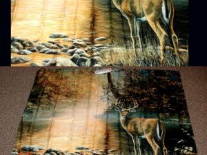 Jim Hansel Beside Still Waters Deer Shower Curtain