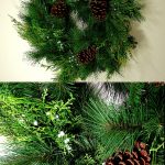 Realistic 26" Artificial Juniper Cedar Pine Wreath Pinecones