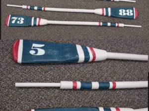 Crew Rowing Oar Paddle Red White Blue Nautical Wall Hanger