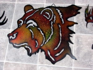 Laser Cut Metal Silhouette Bear Head Wall Hanging