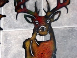 Laser Cut Metal Silhouette Buck Deer Head Wall Hanging