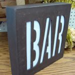 Rustic LED BAR Wall Shelf Sitter Sign