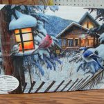 Gallery Wrapped Canvas LED Art Backyard Bird Winter Cabin Birds Kevin Daniel - Image 2