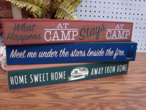 Long Block Box Sign Stars Campfire Happens Camp Home Away