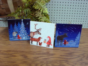 Scandinavian Tomte Ceramic Hot Plate Tile Wall Hanger Eva Melhuish Artwork