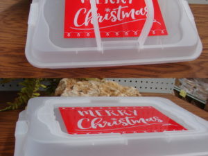 Merry Christmas Travel Storage Handled Container Treats Ornaments Cookies