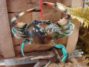 Midwest Detailed Ocean Beach Themed Blue Crab Ornament