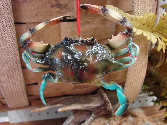 Midwest Detailed Ocean Beach Themed Blue Crab Ornament, Moose-R-Us.Com Log Cabin Decor