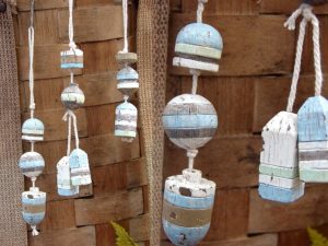 Resin Miniature Antique Wood Look Float Bobber Buoy Ornament