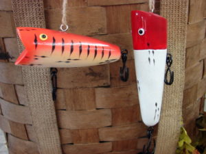 Fish Decor Lures Wood Fishing Lure Towel Hanger Hook Set/4 - Moose