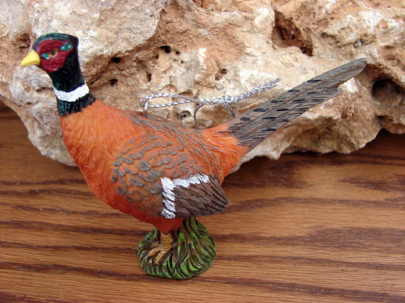 Midwest Game Bird Standing Ringneck Pheasant Ornament, Moose-R-Us.Com Log Cabin Decor