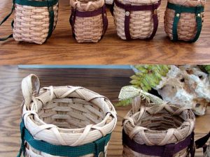 Miniature Adirondack Split Reed Pack Basket Ornament