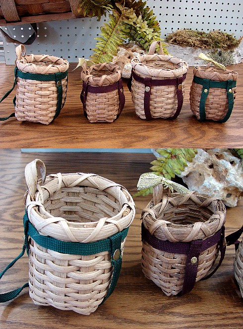 Miniature Adirondack Split Reed Pack Basket Ornament, Moose-R-Us.Com Log Cabin Decor