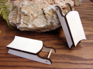 Miniature Natural Pine Wood Sled Mini Sleigh Crafts