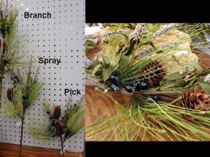Realistic Artificial Montana Pine Greenery Branch Spray Pick