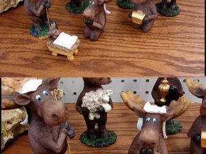 7 Piece Set Moose Nativity Scene