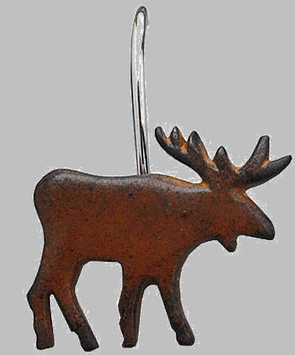 Northwood&#8217;s Moose Shower Curtain Hook Rings, Moose-R-Us.Com Log Cabin Decor