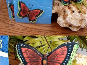 Muslin Cloth Puffy Colorful Monarch Butterflies Craft Garden Decor