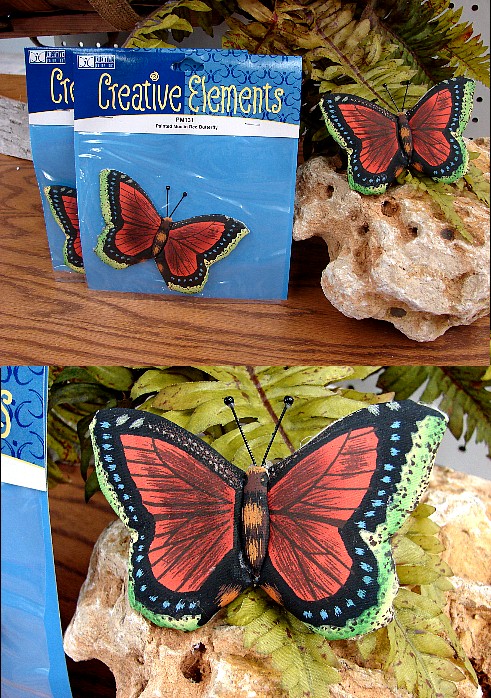 Muslin Colorful Butterflies Craft Garden Decor, Moose-R-Us.Com Log Cabin Decor
