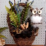 Realistic Real Feather Owl on Branch Hanger Ornament 8" - Image 2