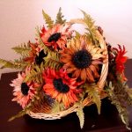 Rich Autumn Sunflower Pick Stem Clay Gold Rust - Image 2