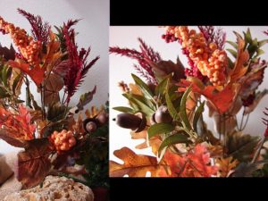 Oakhurst Autumn Leaf Acorn Plume Berry Bush Arrangement