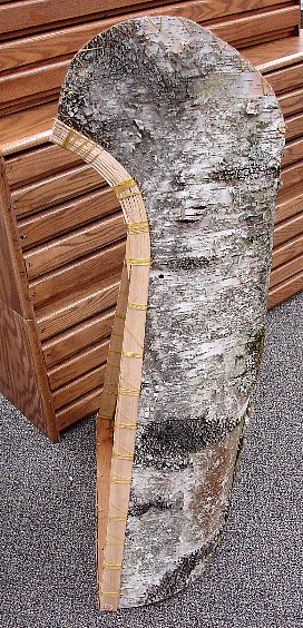 Authentic Ojibwa Native American Indian White Birch Bark Canoe Cedar Lined Shelf, Moose-R-Us.Com Log Cabin Decor