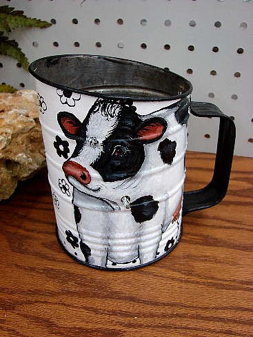 Pat King Original Hand Painted Holstein Cow Kitchen Accessories, Moose-R-Us.Com Log Cabin Decor