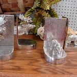 Pewter Brushed Aluminum Adirondack Lodge Moose Head Bookend Set