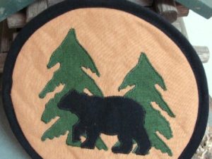 100% Cotton Quilted Black Bear Pot Holder Hot Pad