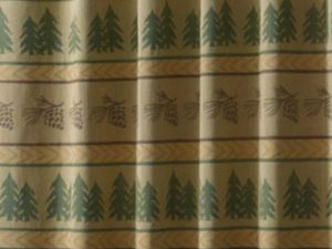 Bear Tracks Pinecone Bathroom Shower Curtain Lodge Cabin Bath Decor