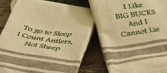 Deer Hunter Theme Cotton Hand Dish Towel Hunter Buck Sayings -   Log Cabin Decor