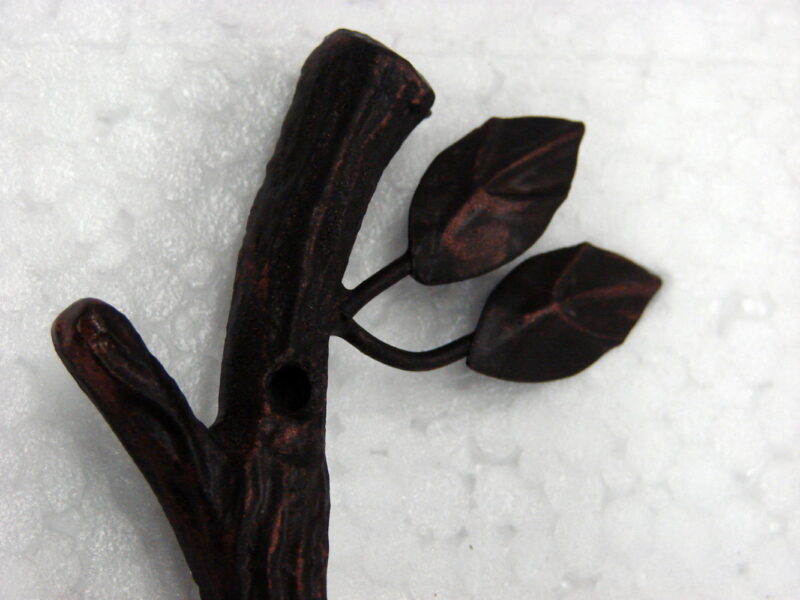 Handcrafted Iron Branch Twig Leaf Bathroom Hook, Toilet Tissue Towel Ring, Moose-R-Us.Com Log Cabin Decor