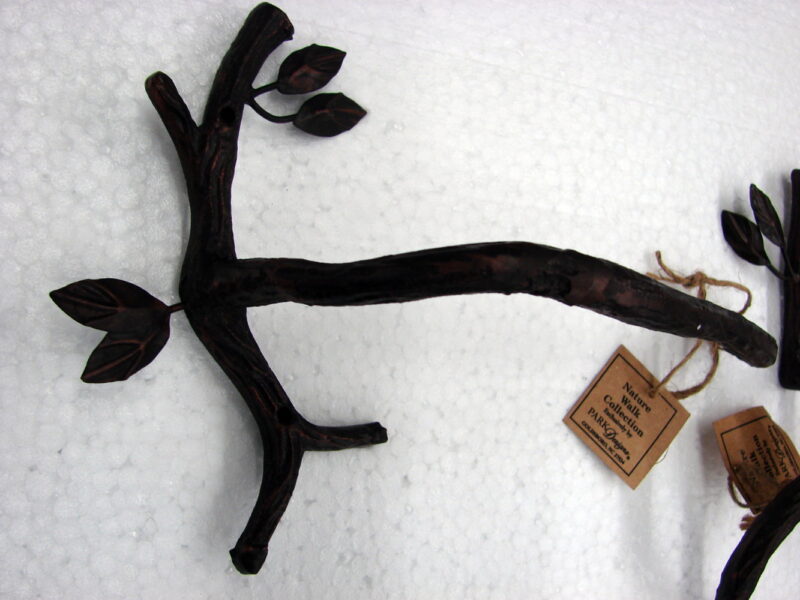 Handcrafted Iron Branch Twig Leaf Bathroom Hook, Toilet Tissue Towel Ring, Moose-R-Us.Com Log Cabin Decor