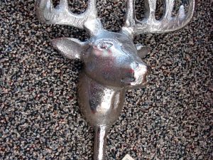 Pewter Brushed Aluminum Adirondack Lodge Stag Deer Peg Hook