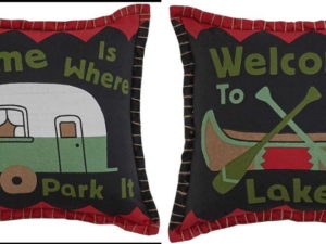 Antiqued Tin Enamel Street Sign Home is Where You Park It, Moose-R-Us.Com Log Cabin Decor