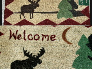 Heavy Duty Coir Black Bear Shaped Entry Porch Doormat Rug - Moose