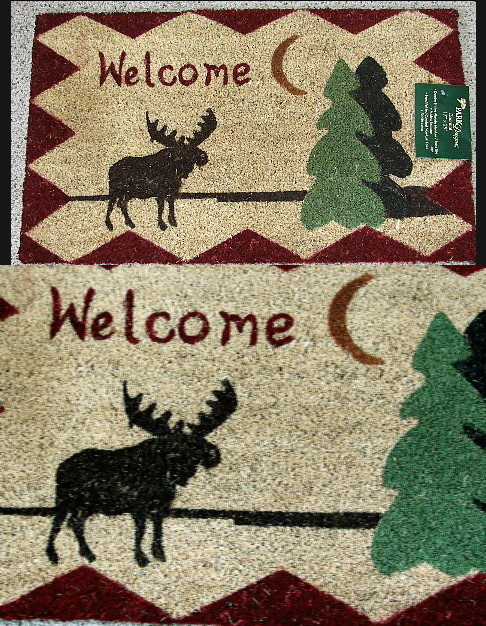 Coir Moose Welcome Mat Rug Timber Ridge Collection, Moose-R-Us.Com Log Cabin Decor