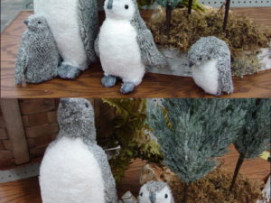 Furry Winter Decorating Arctic Penguin Shelf Sitter