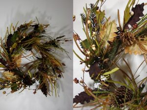 Realistic Northwoods Pine Forest Mixed Pine Oak Leaf Wreath