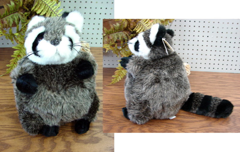 Soft Plush Northwoods Plumpee Raccoon Stuffed Toy, Moose-R-Us.Com Log Cabin Decor