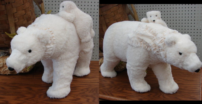 3 Foot Store Display Winter Decor Polar Bear with Cub, Moose-R-Us.Com Log Cabin Decor