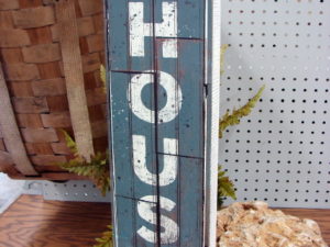 Primitive Wood Block Box Sign The Beach House