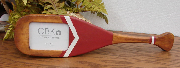 Wood Adirondack Canoe Paddle Picture Frame -  Log Cabin Decor