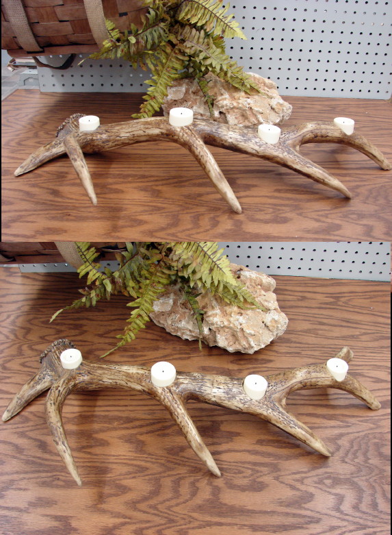 Rustic Wood and Antler Centerpiece