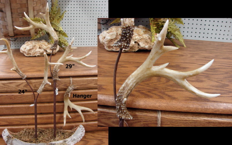 Realistic Natural Deer Antler Floor Vase Branch Arrangement Hanger, Moose-R-Us.Com Log Cabin Decor