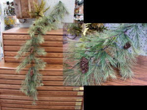 Realistic Rocky Mountain Pine PineCone Long Needle Garland 6 Foot
